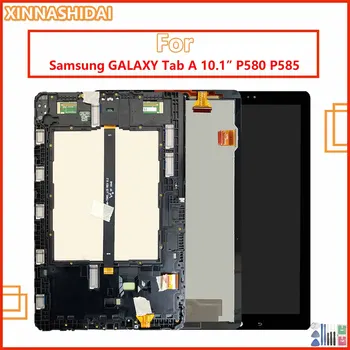 Для Samsung Galaxy TAB A 10,1 2016 SM-P580 P580 P585 SM-P585 ЖК-дисплей С Сенсорным Экраном Дигитайзер В Сборе Замена